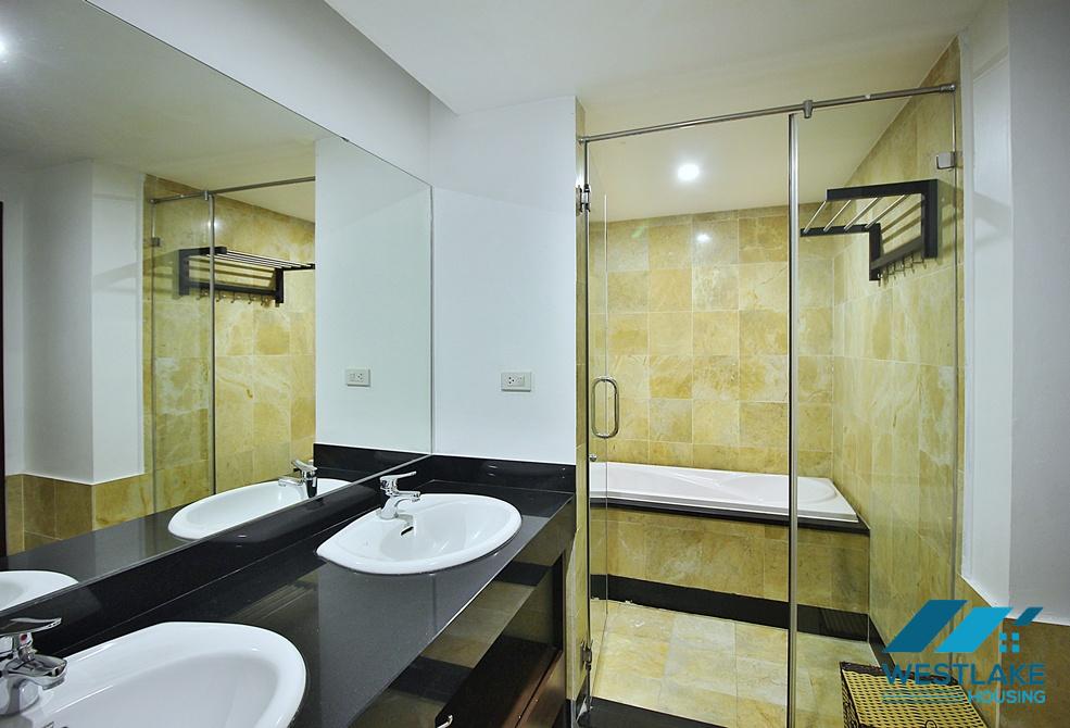 Lake view three bedrooms apartment for rent on Quang Khanh street, Tay Ho, Ha Noi