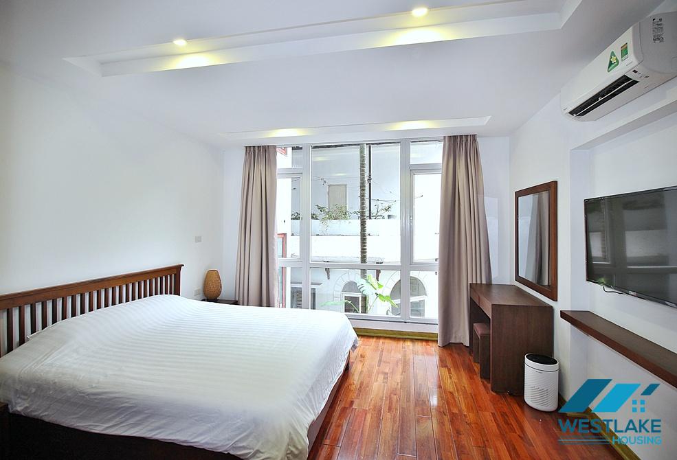 Lake view three bedrooms apartment for rent on Quang Khanh street, Tay Ho, Ha Noi