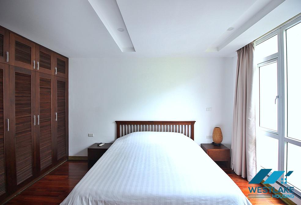 Lake view three bedrooms apartment for rent on Quang Khanh street, Tay Ho, Ha Noi