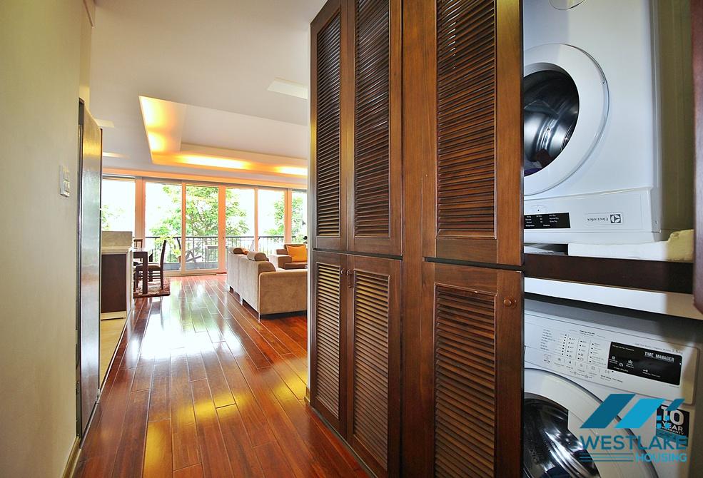 Lake view three bedrooms apartment for rent on Quang Khanh street, Tay Ho, Ha Noi