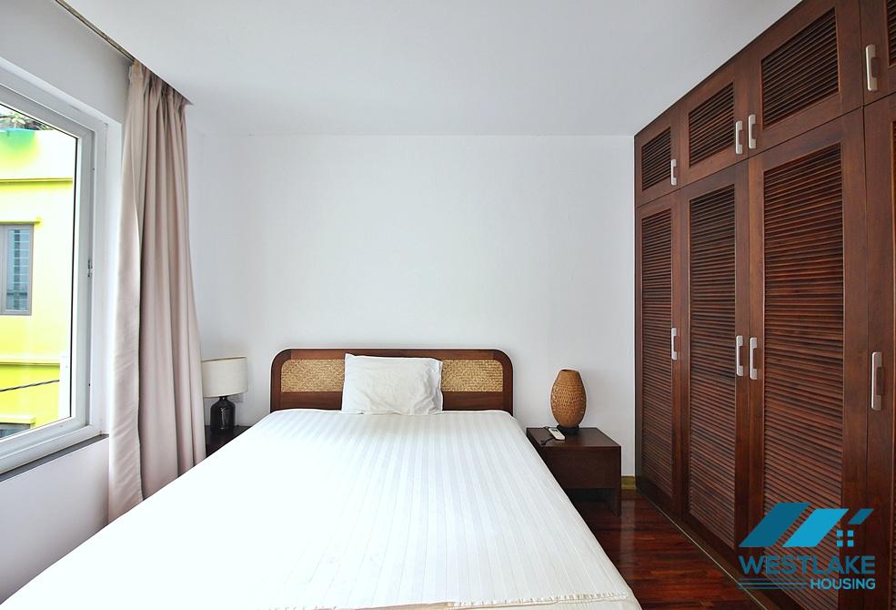 Lake view three bedrooms apartment for rent on Quang Khanh street, Tay Ho, Ha Noi