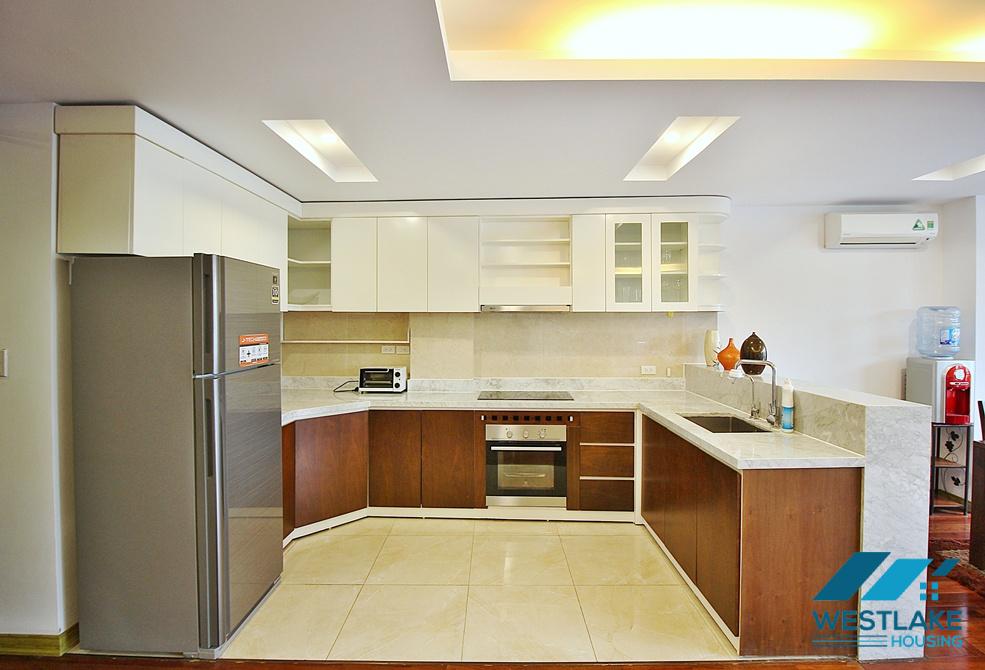 Lake view three bedrooms apartment for rent on Quang Khanh street, Tay Ho, Ha Noi