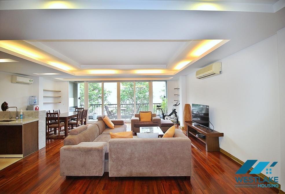 Lake view three bedrooms apartment for rent on Quang Khanh street, Tay Ho, Ha Noi