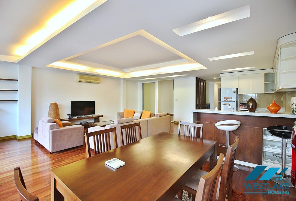 Lake view three bedrooms apartment for rent on Quang Khanh street, Tay Ho, Ha Noi