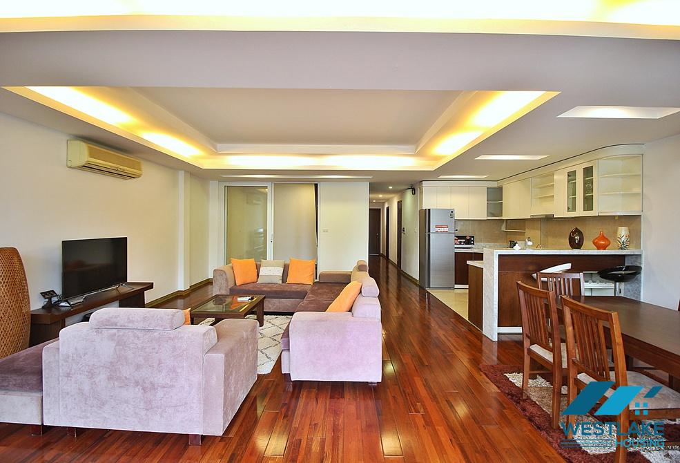 Lake view three bedrooms apartment for rent on Quang Khanh street, Tay Ho, Ha Noi