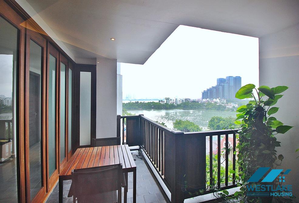High floor and spacious 3 bedrooms apartment for rent on Quang Khanh street, Tay Ho, Ha Noi