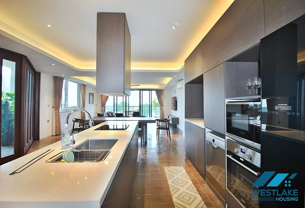High floor and spacious 3 bedrooms apartment for rent on Quang Khanh street, Tay Ho, Ha Noi