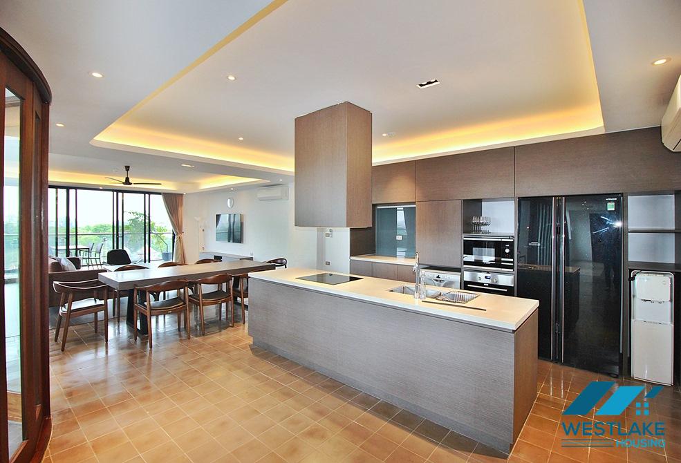 High floor and spacious 3 bedrooms apartment for rent on Quang Khanh street, Tay Ho, Ha Noi