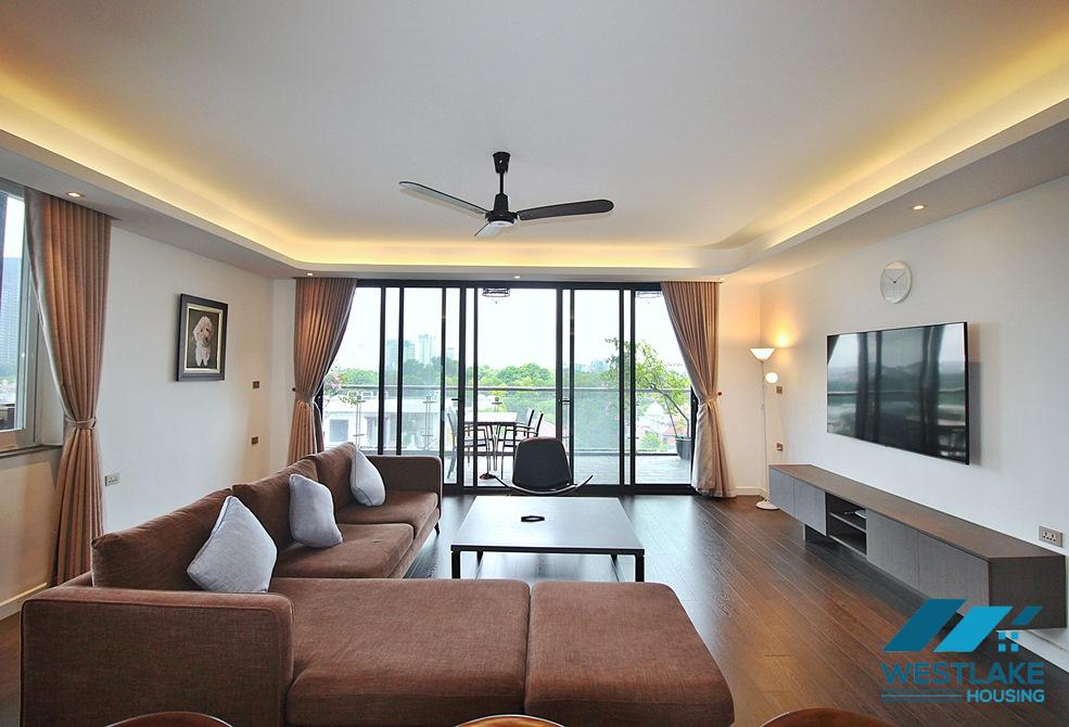 High floor and spacious 3 bedrooms apartment for rent on Quang Khanh street, Tay Ho, Ha Noi