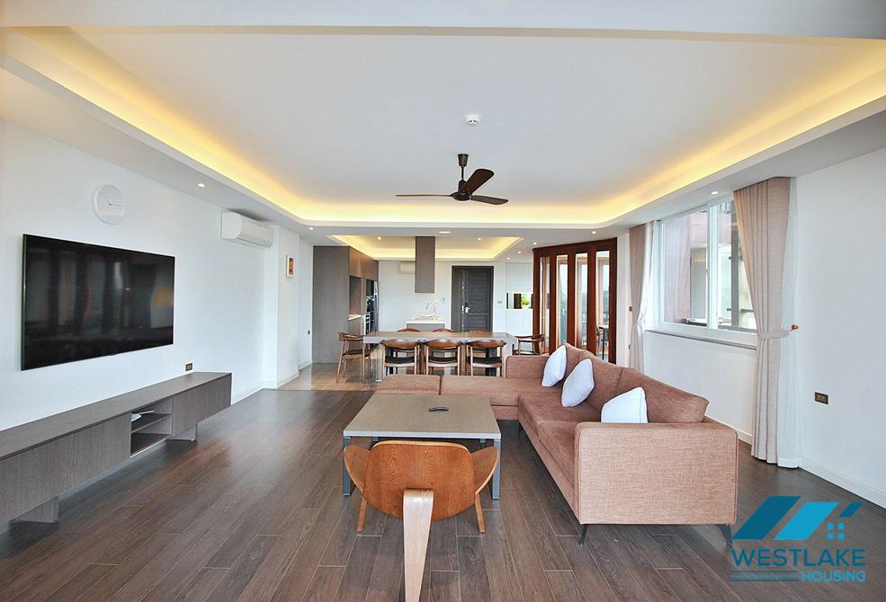 High floor and spacious 3 bedrooms apartment for rent on Quang Khanh street, Tay Ho, Ha Noi