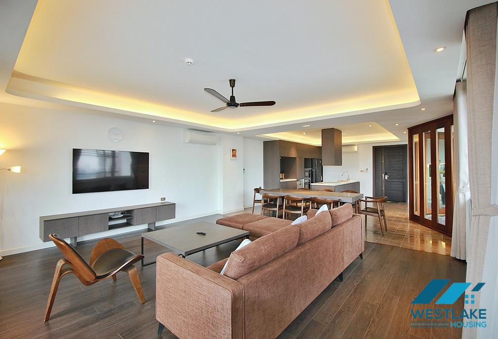 High floor and spacious 3 bedrooms apartment for rent on Quang Khanh street, Tay Ho, Ha Noi