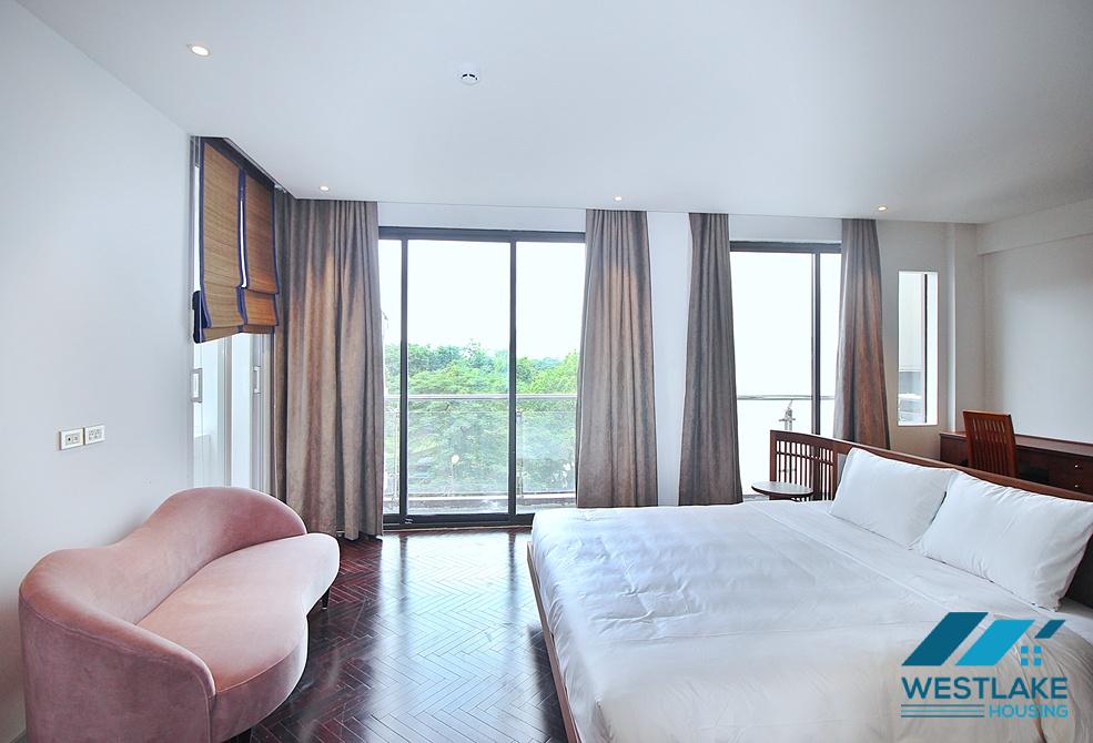 Renovated 4 bedrooms serviced apartment for rent in Dang Thai Mai area, Tay Ho, Ha Noi