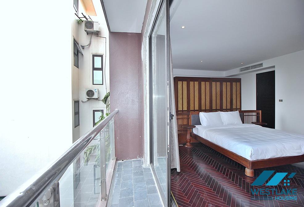 Renovated 4 bedrooms serviced apartment for rent in Dang Thai Mai area, Tay Ho, Ha Noi