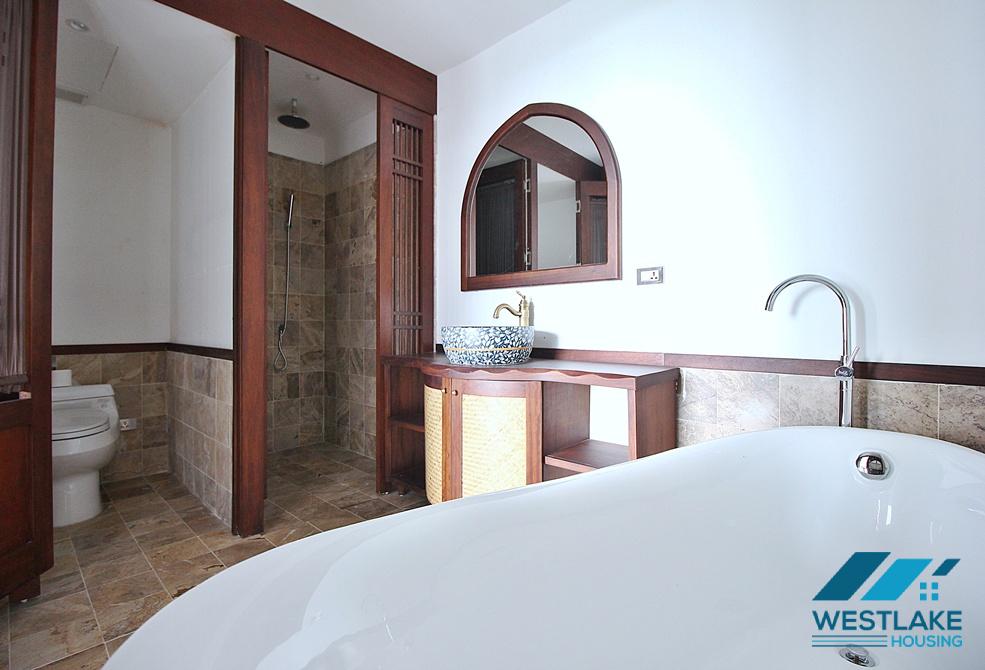 Renovated 4 bedrooms serviced apartment for rent in Dang Thai Mai area, Tay Ho, Ha Noi