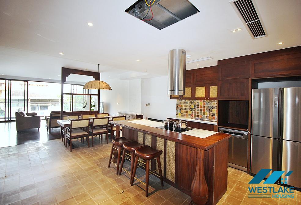 Renovated 4 bedrooms serviced apartment for rent in Dang Thai Mai area, Tay Ho, Ha Noi