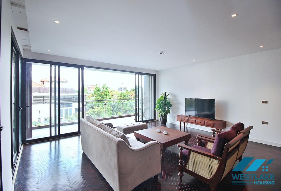 Renovated 4 bedrooms serviced apartment for rent in Dang Thai Mai area, Tay Ho, Ha Noi