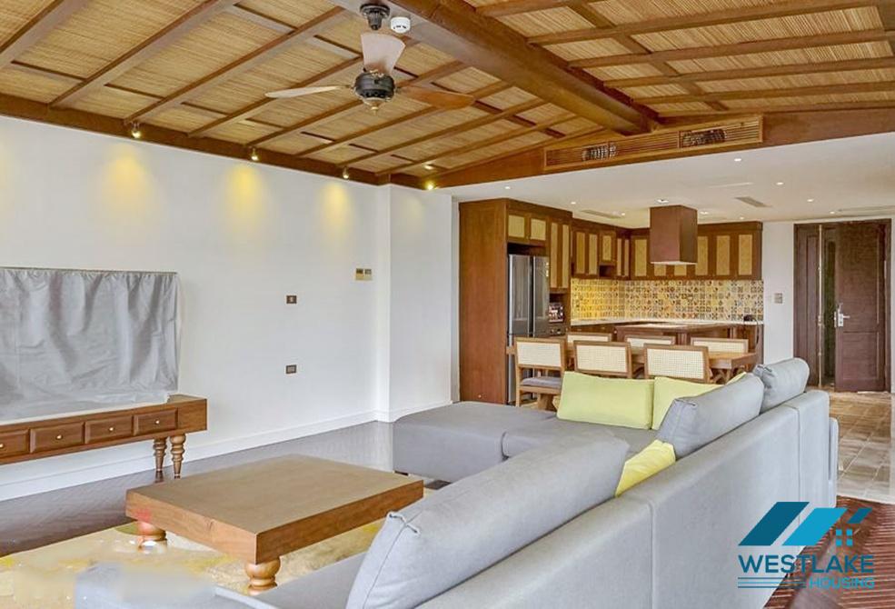 Top floor 03 bedrooms apartment with lake view for rent in Dang Thai Mai area, Tay Ho, Ha Noi