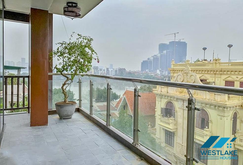 Top floor 03 bedrooms apartment with lake view for rent in Dang Thai Mai area, Tay Ho, Ha Noi