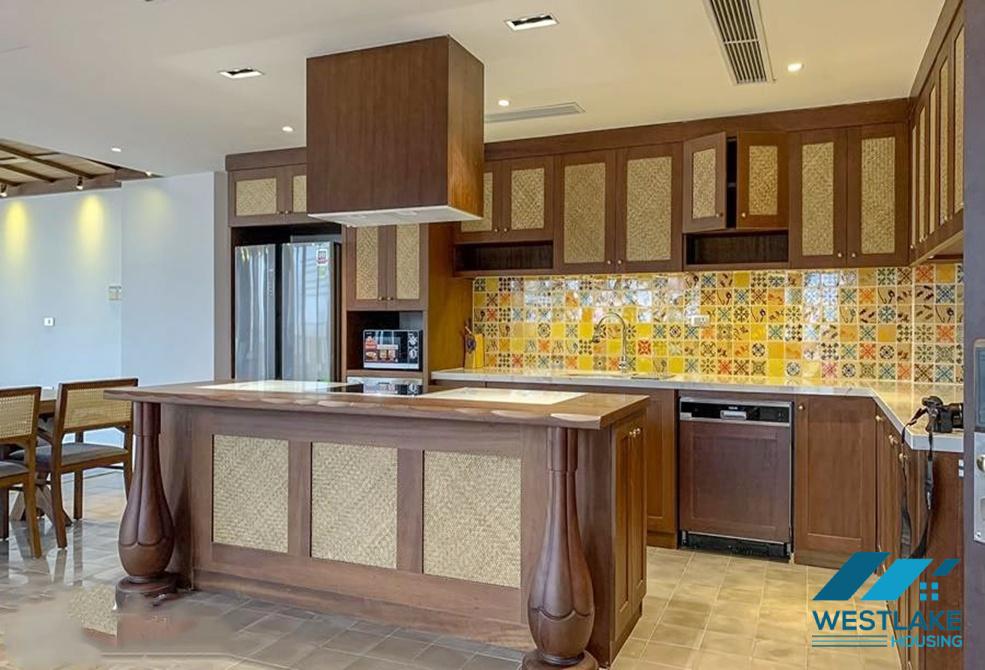 Top floor 03 bedrooms apartment with lake view for rent in Dang Thai Mai area, Tay Ho, Ha Noi