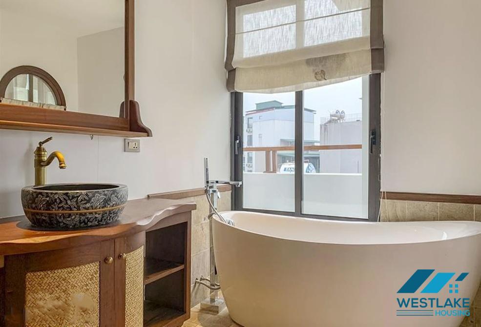 Top floor 03 bedrooms apartment with lake view for rent in Dang Thai Mai area, Tay Ho, Ha Noi