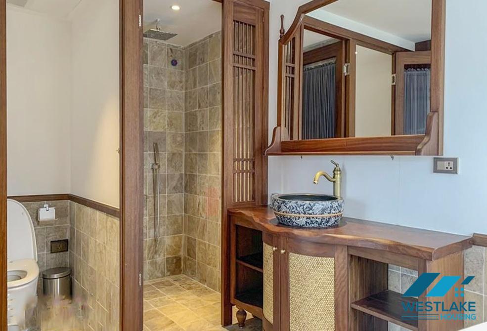Top floor 03 bedrooms apartment with lake view for rent in Dang Thai Mai area, Tay Ho, Ha Noi