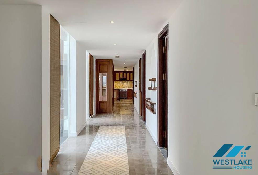 Top floor 03 bedrooms apartment with lake view for rent in Dang Thai Mai area, Tay Ho, Ha Noi