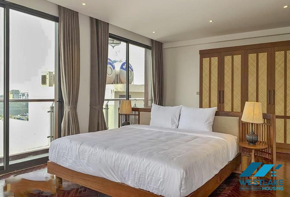 Top floor 03 bedrooms apartment with lake view for rent in Dang Thai Mai area, Tay Ho, Ha Noi