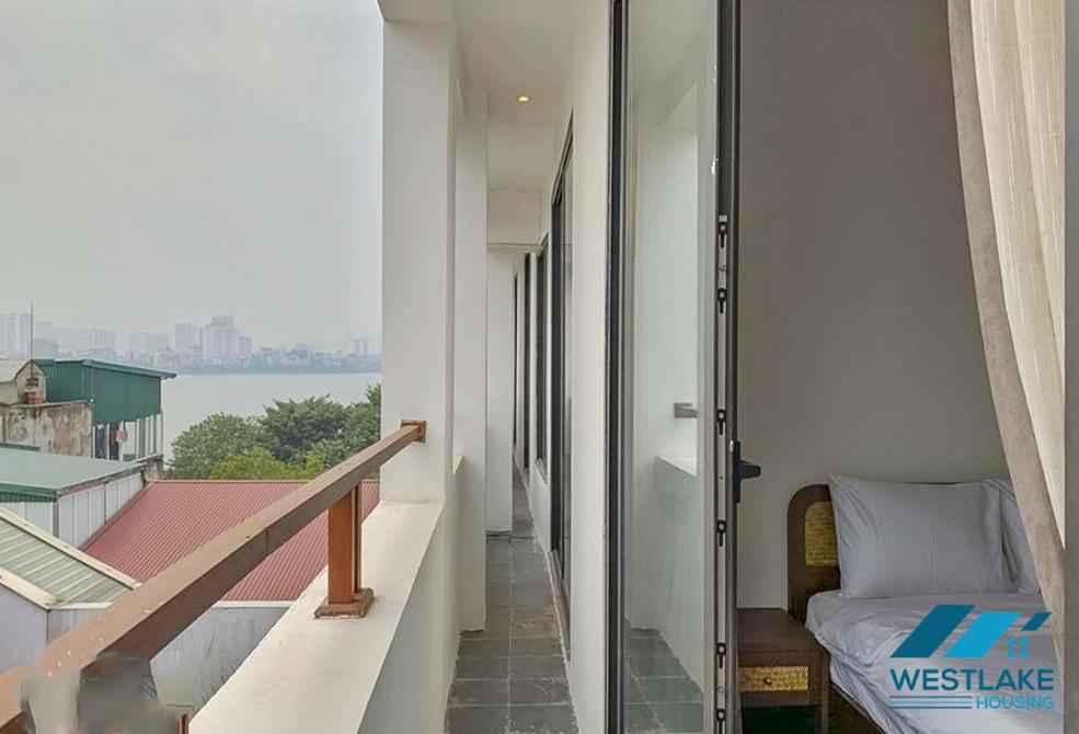Top floor 03 bedrooms apartment with lake view for rent in Dang Thai Mai area, Tay Ho, Ha Noi