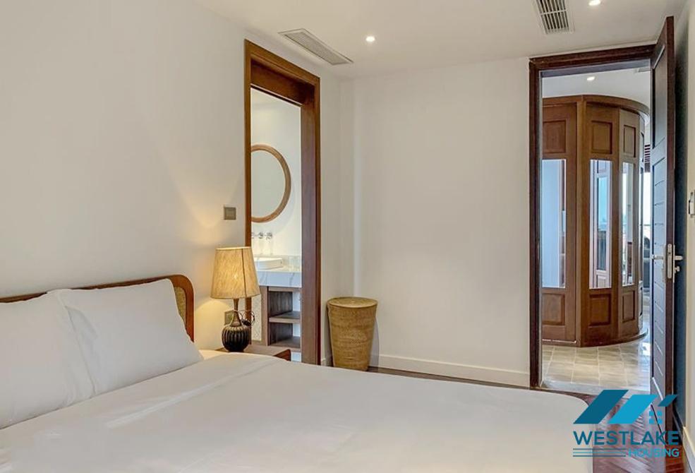 Top floor 03 bedrooms apartment with lake view for rent in Dang Thai Mai area, Tay Ho, Ha Noi