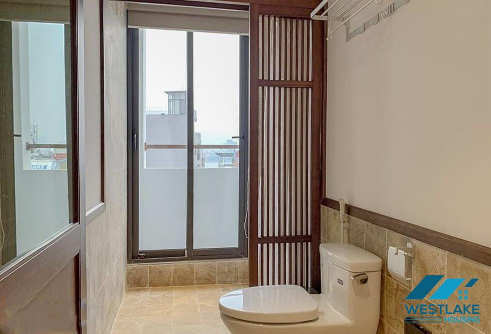 Top floor 03 bedrooms apartment with lake view for rent in Dang Thai Mai area, Tay Ho, Ha Noi