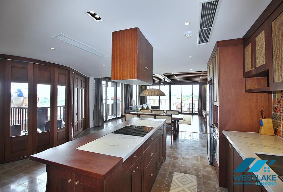 High quality and spacious 04 bedrooms serviced apartment for rent in Tay Ho, Ha Noi