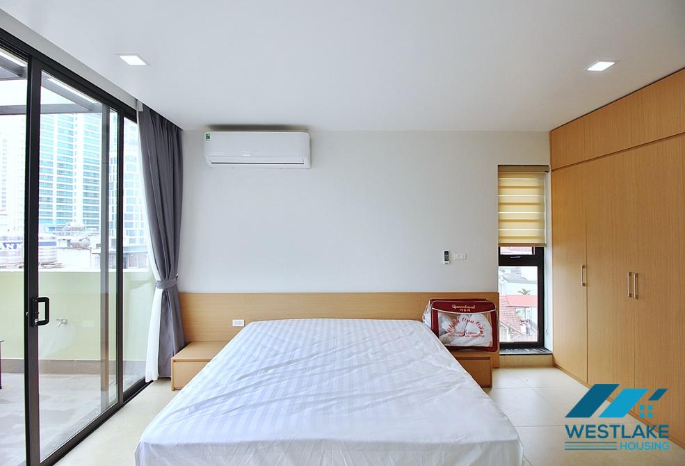A nice studio with big balcony for rent in Xuan Dieu, Tay Ho