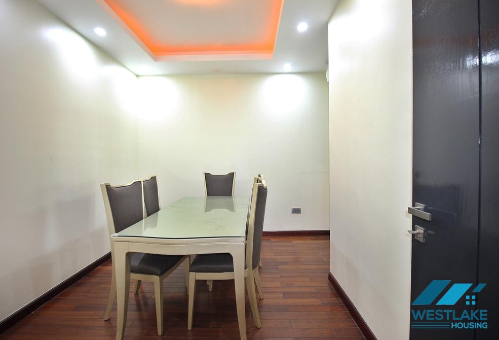 This three-bedroom high-floor apartment is fully furnished for rent in Ciputra, Tay Ho