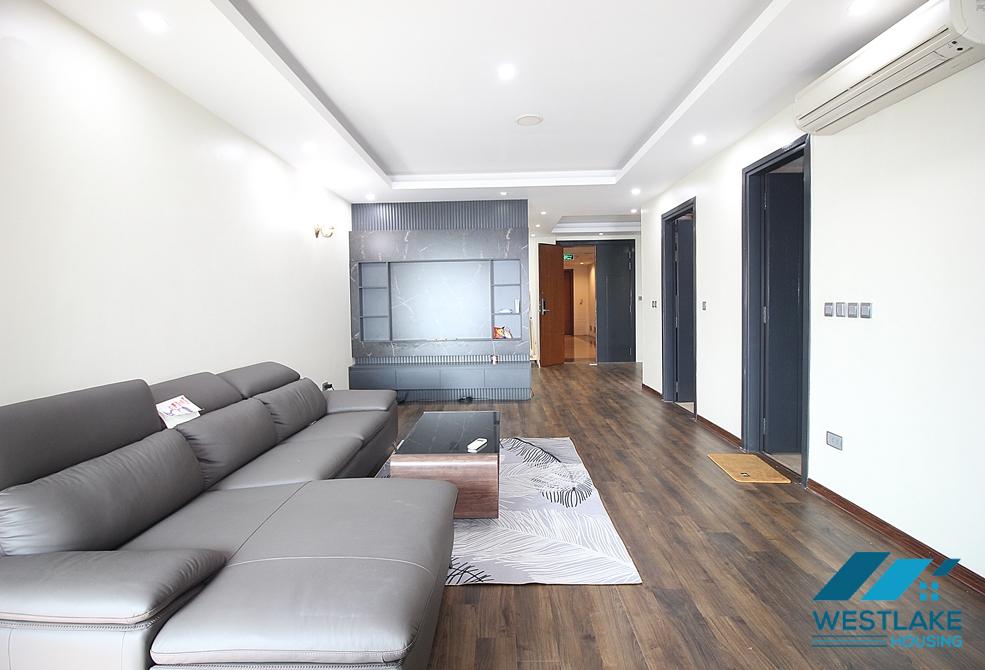 This three-bedroom high-floor apartment is fully furnished for rent in Ciputra, Tay Ho