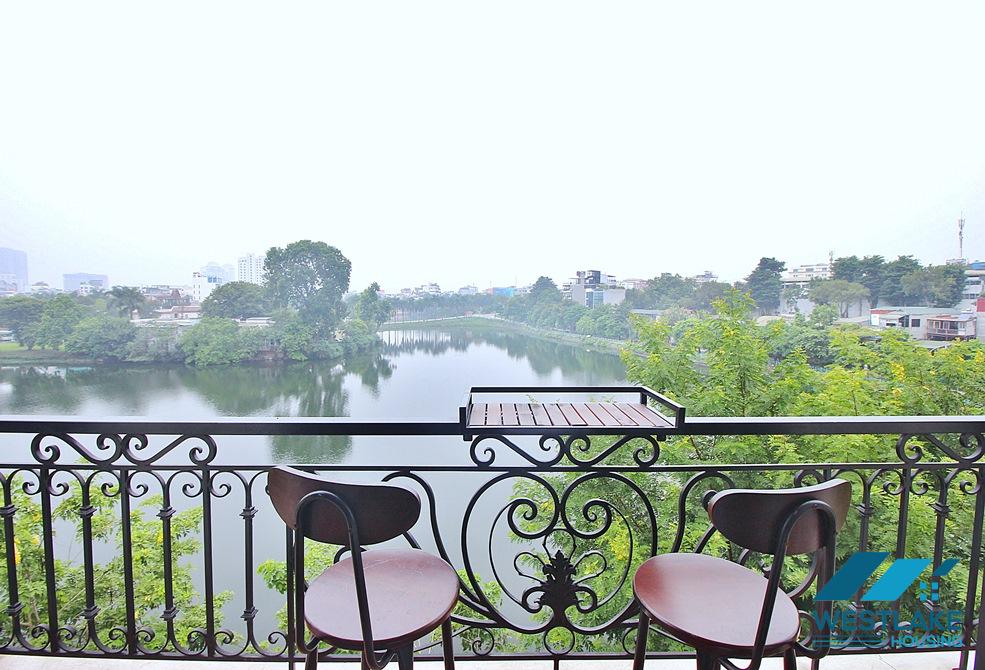 Lake view 01 bedroom apartment for rent on Vu Mien street, Tay Ho, Ha Noi