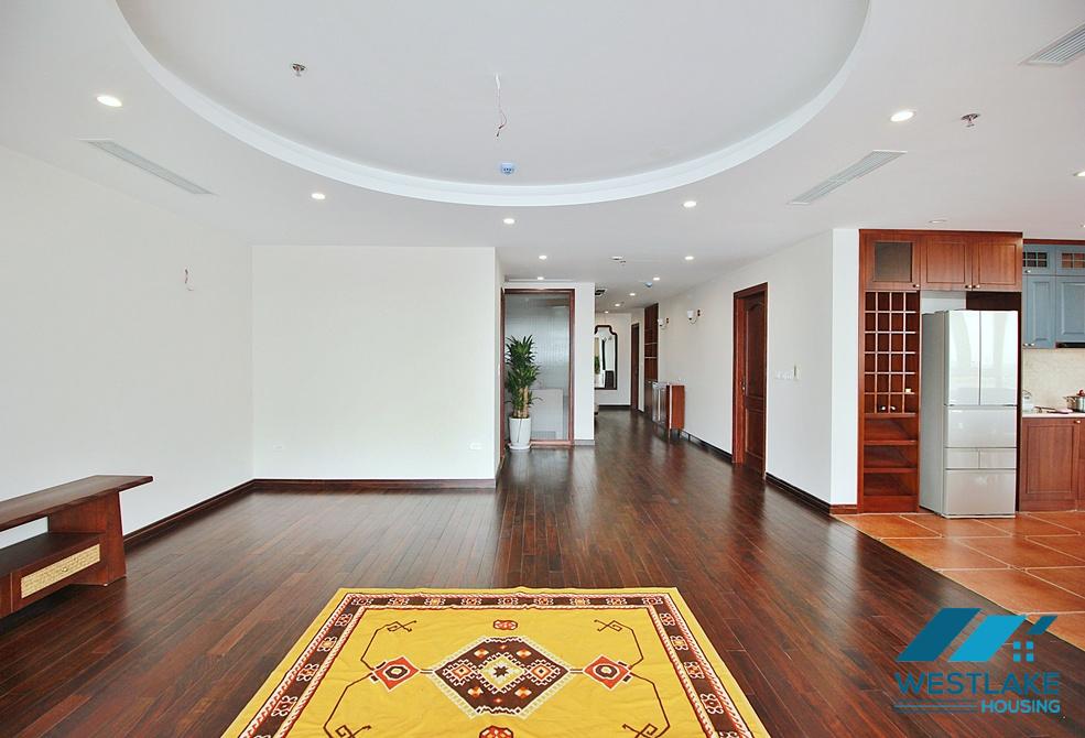 Three bedrooms serviced apartment on high floor for rent on Xuan Dieu street, Tay Ho, Ha Noi
