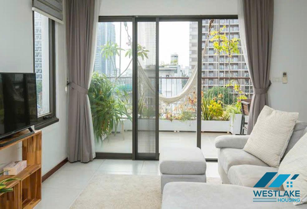 A 1 bedroom apartment with big balcony for rent in Tay Ho, Ha Noi