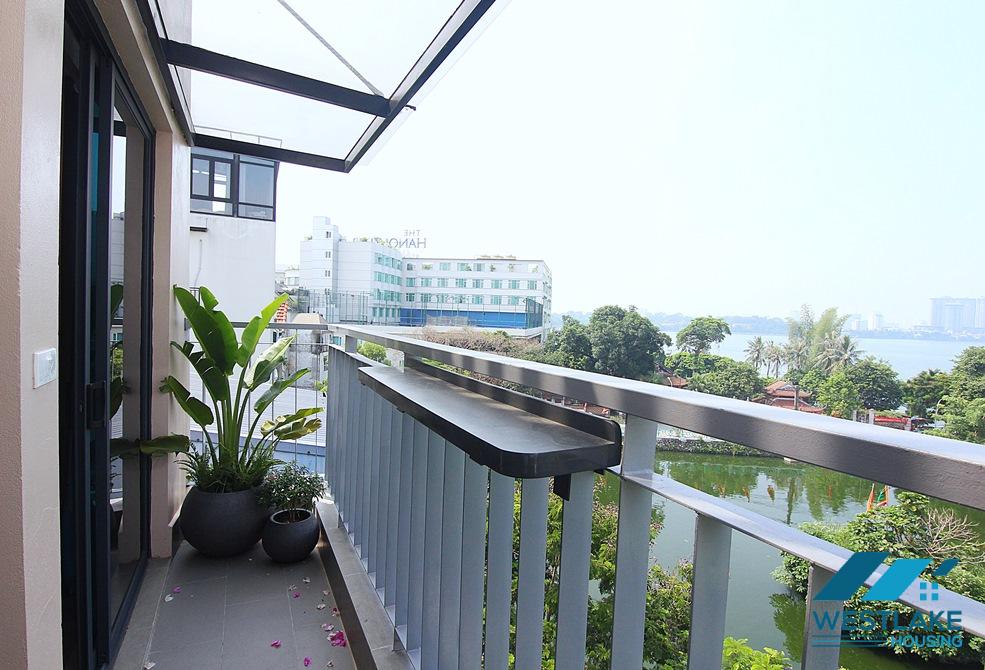 Lake view 2 bedrooms apartment with balcony for rent in Yen Hoa, Tay Ho, Ha Noi