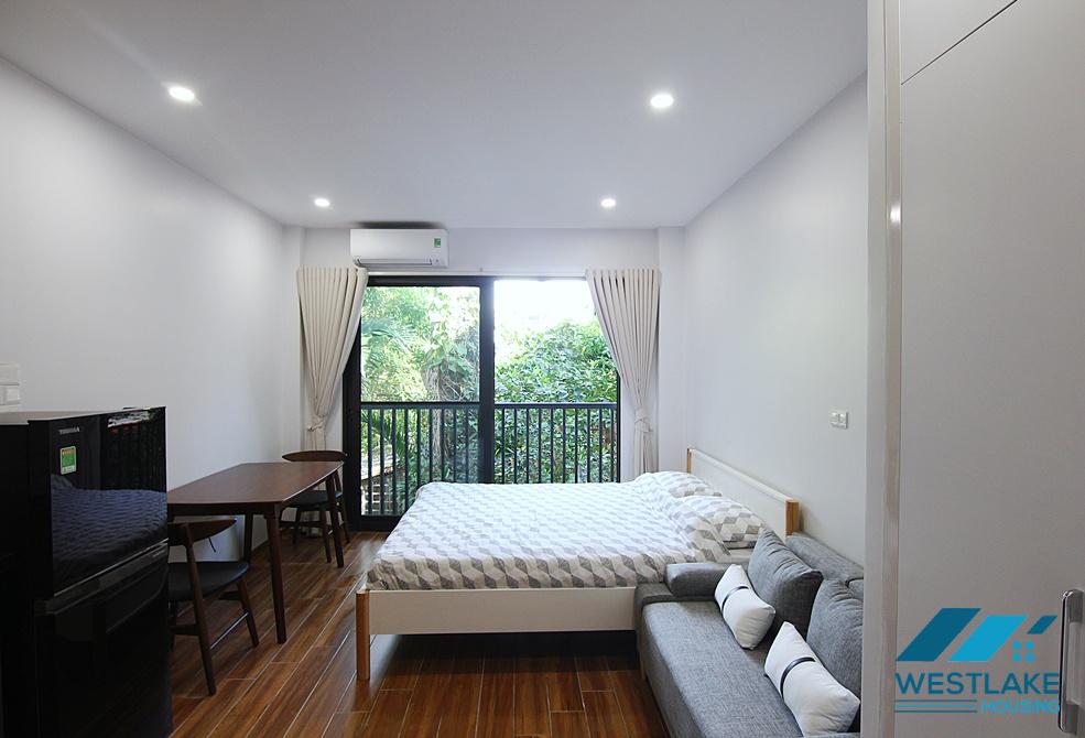 Bright studio with green view for rent in Dang Thai Mai area, Tay Ho, Ha Noi