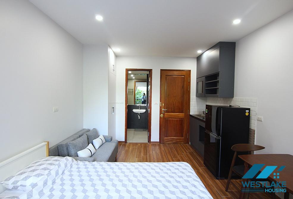 Bright studio with green view for rent in Dang Thai Mai area, Tay Ho, Ha Noi