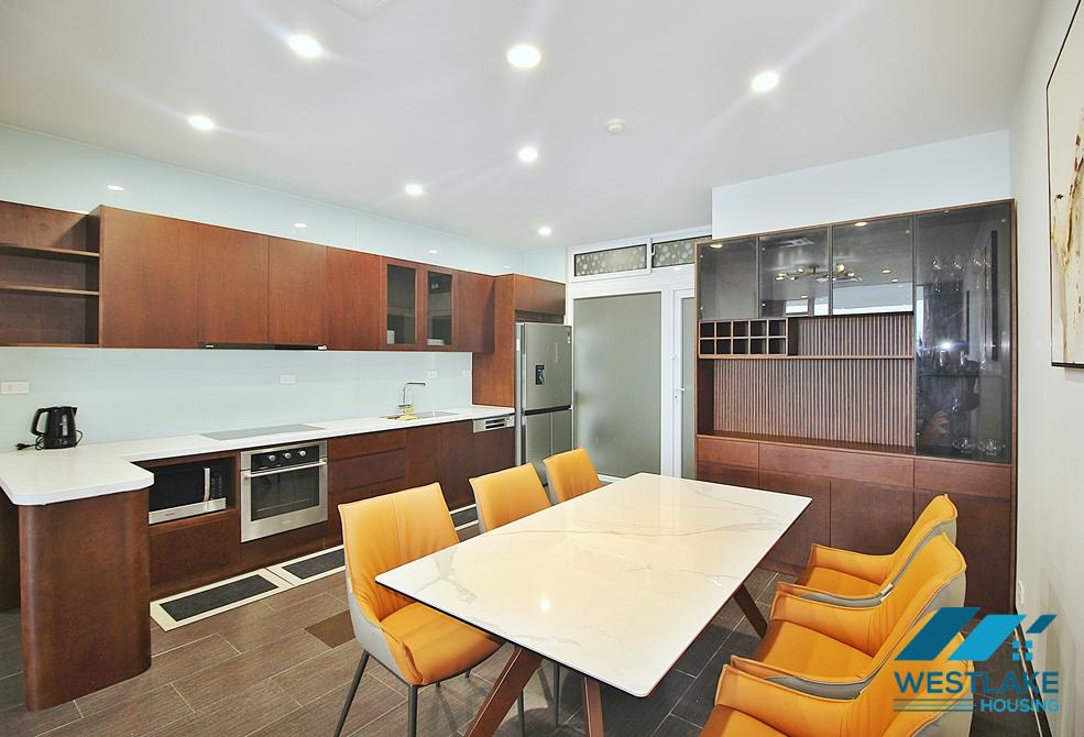 Lake view 03 bedrooms apartment for rent in Quang An st, Tay Ho ward, Tay Ho