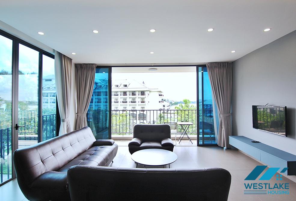 Lake view two bedrooms apartment for rent on Tu Hoa street, Tay Ho, Ha Noi