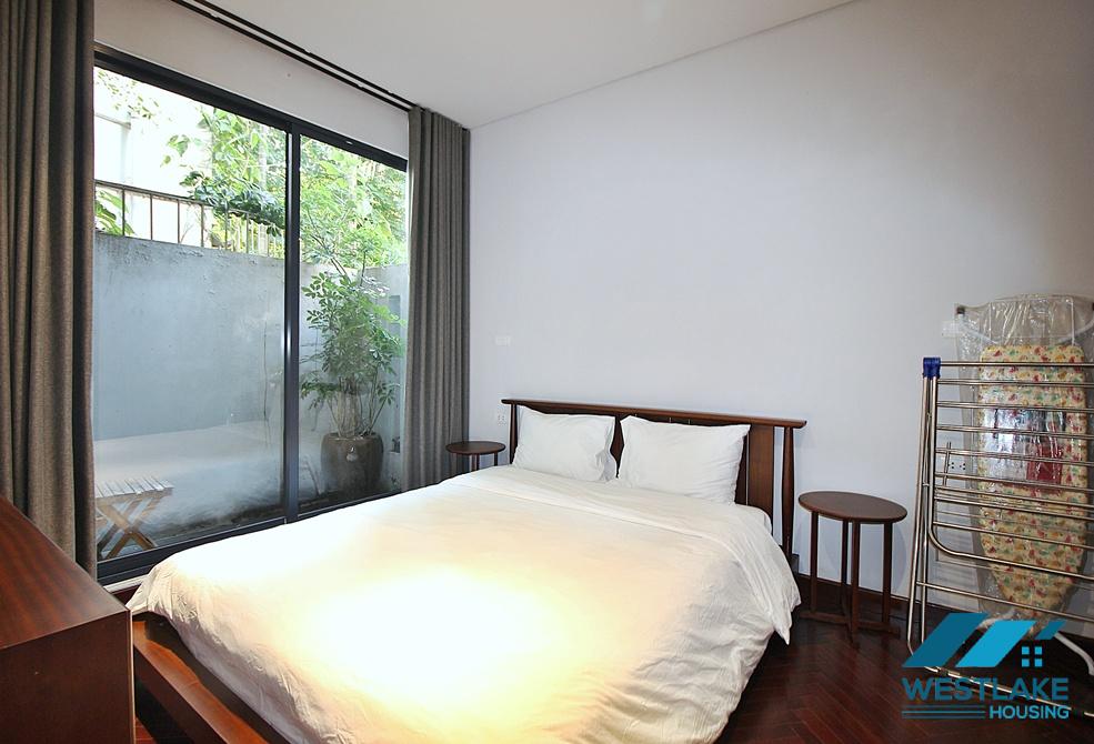 Spacious and modern 02 bedrooms apartment on 1st floor for rent in Tay Ho, Ha Noi