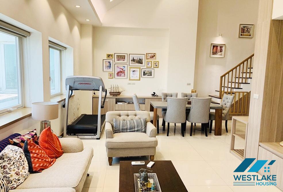 A modern duplex 3 bedroom apartment for rent in Ciputra, Tay Ho, Ha Noi