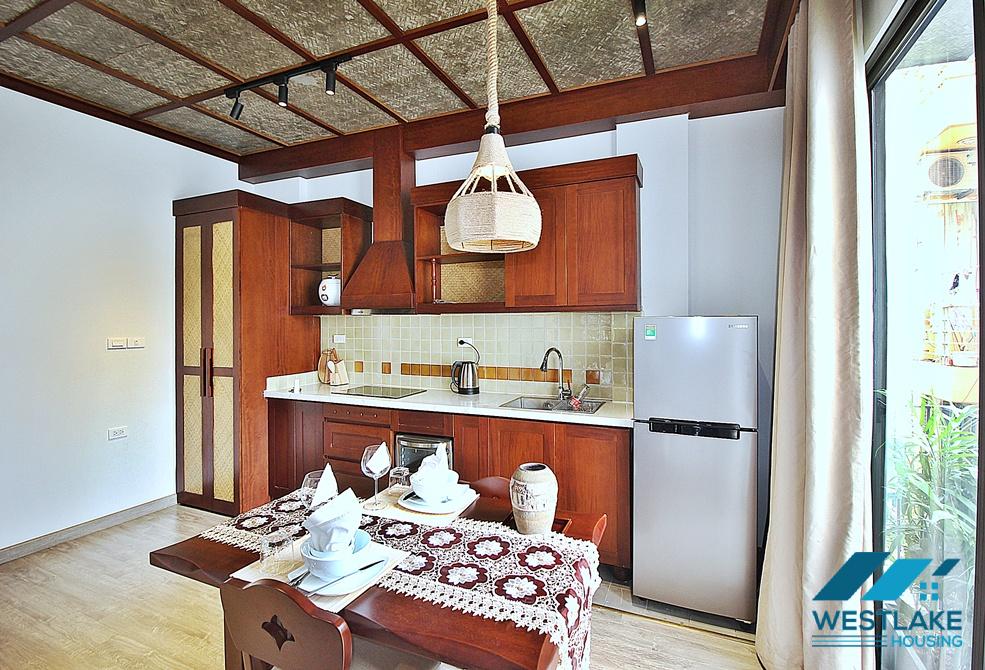 Japanese style 01 bedroom apartment for rent in Xuan Dieu,Tay Ho, Ha Noi