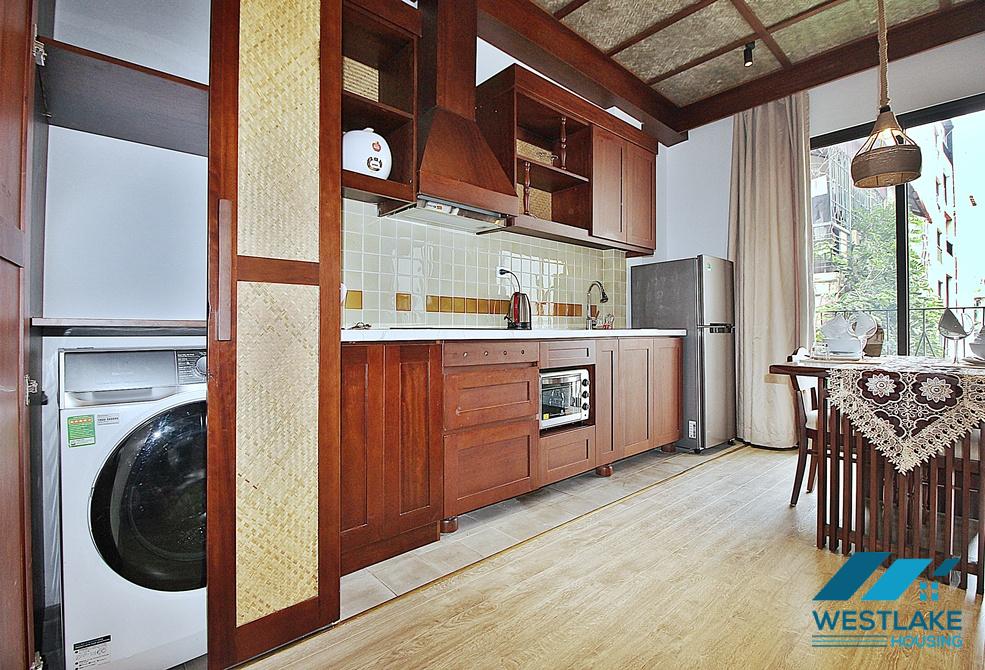 Japanese style 01 bedroom apartment for rent in Xuan Dieu,Tay Ho, Ha Noi