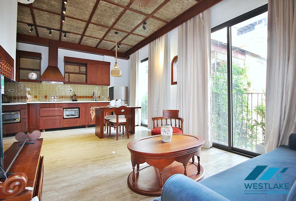 Japanese style 01 bedroom apartment for rent in Xuan Dieu,Tay Ho, Ha Noi