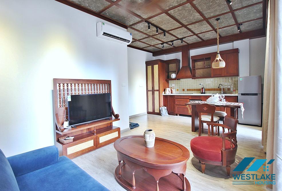 Japanese style 01 bedroom apartment for rent in Xuan Dieu,Tay Ho, Ha Noi
