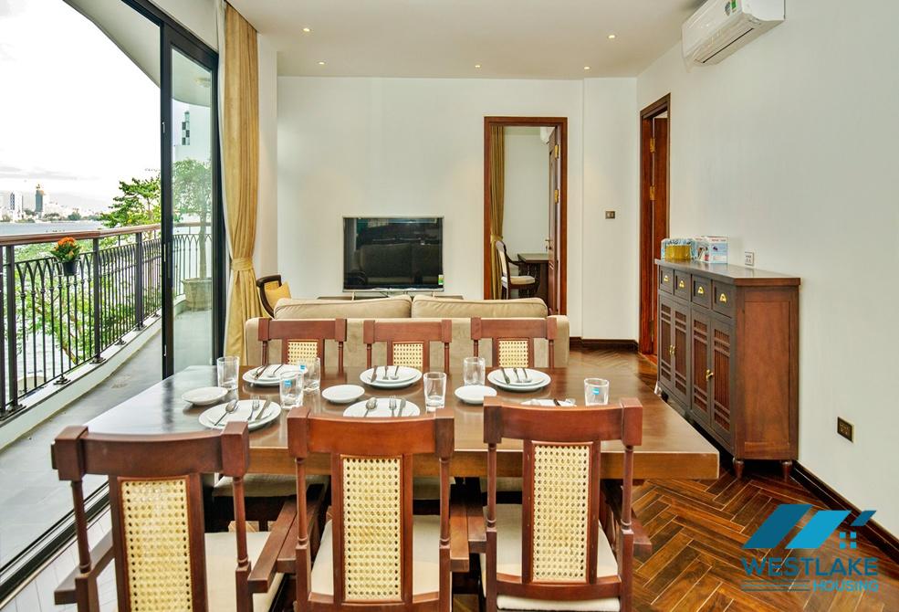 A beautiful 3 bedrooms serviced apartment with lake view for rent in Tay Ho, Ha Noi