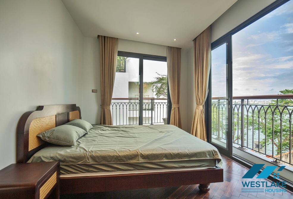 A beautiful 3 bedrooms serviced apartment with lake view for rent in Tay Ho, Ha Noi